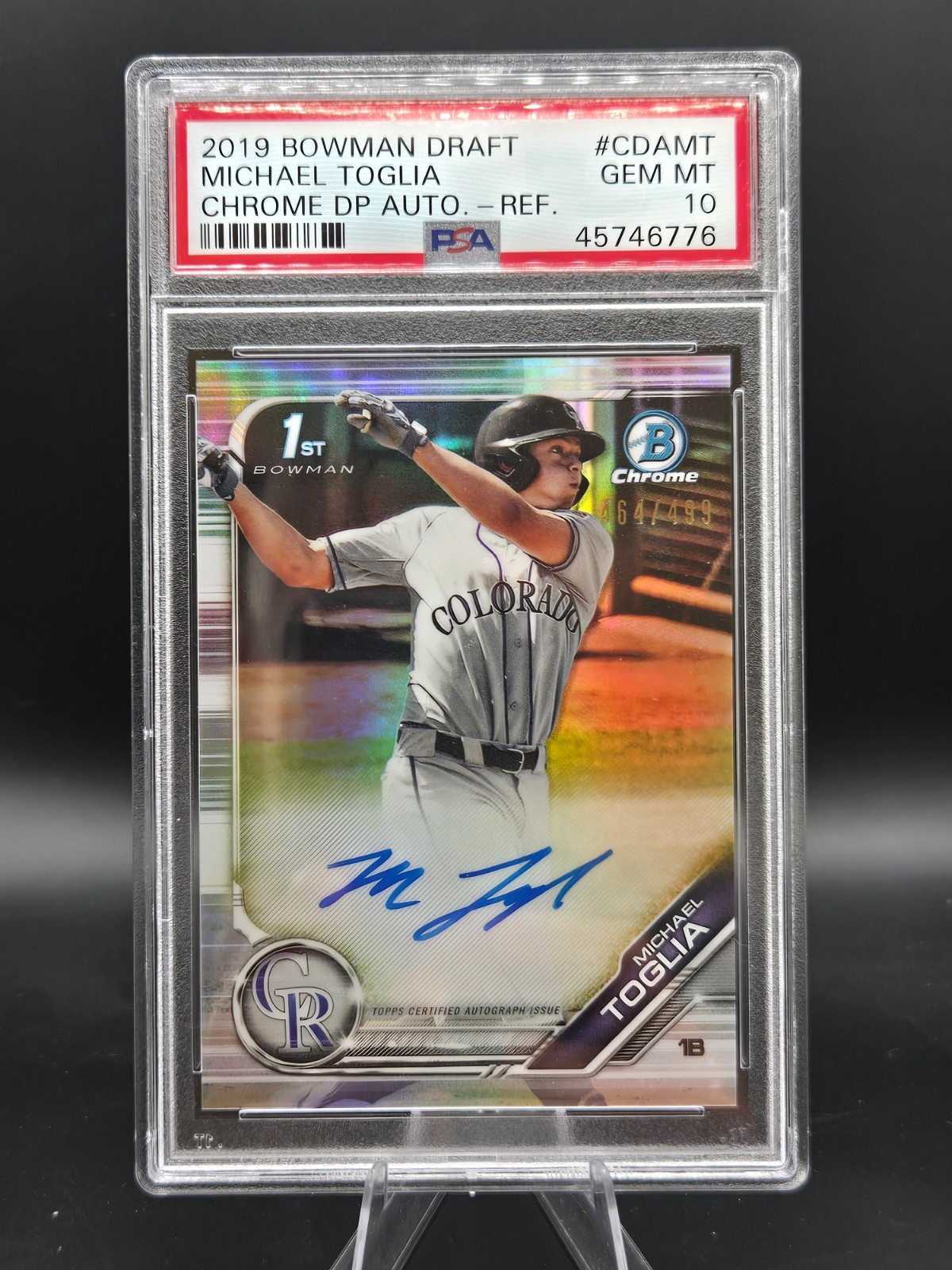 2019 Bowman Draft - Chrome Draft Pick Autographs Michael Toglia #CDA-MT...