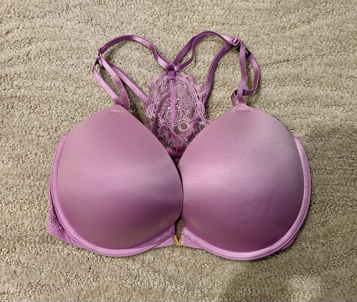 Victoria's Secret purple push up front closure bra, SZ 34DD, BNWT