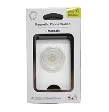 PopSockets MagSafe Cell Phone Card Wallet & Grip Stand - White/Clear