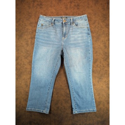 d.jeans Womens Medium Wash Stretch Denim Capri Pants Size 10 Blue Cropped Jeans