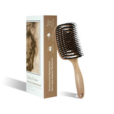 1PC Boar Bristle Detangling Hair Comb Hollow Out Hair Brush Anti-Static Scalp Ma