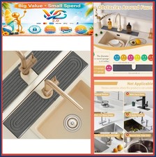 Kitchen Faucet Absorbent Mat Diatomaceous Earth Splash Guard Tray Dark Grey
