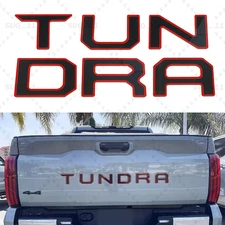 3D Tailgate Insert Letters for Tundra 2022-2025 Rear Emblems Acrylic Black Red
