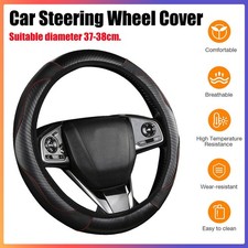 For Ford Car Steering Wheel Cover Faux Leather Anti-slip Accessories Black