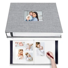 Large Photo Album Self Adhesive with Picture Display Window, DIY Scrapbook Al...