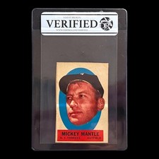 1963 Topps Peel Off Mickey Mantle Yankees Vintage HOF Hand Cut EX DJR Verified