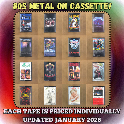 BUILD UR OWN CASSETTE LOT 80s METAL GLAM - ALL TAPES $5 AND UP - OVER 200 HITS!