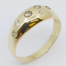 Ring 585/- mit Brillanten, , Größe: 58, 3,14g