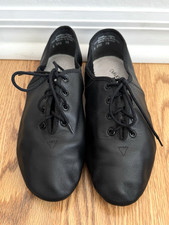 Vtg Deluco By Baum's Soft Black Leather Lace Up Jazz Dance Shoes - Women 6.5
