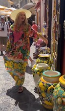Antica Sartoria 2026 Positano Get The Look 3pcs Pink Kaftan Clutch Hat S/M