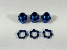 ONLY 3x 12mm to 17mm Offset Hex Hub Blue FOR Traxxas Slash Rustler 4x4