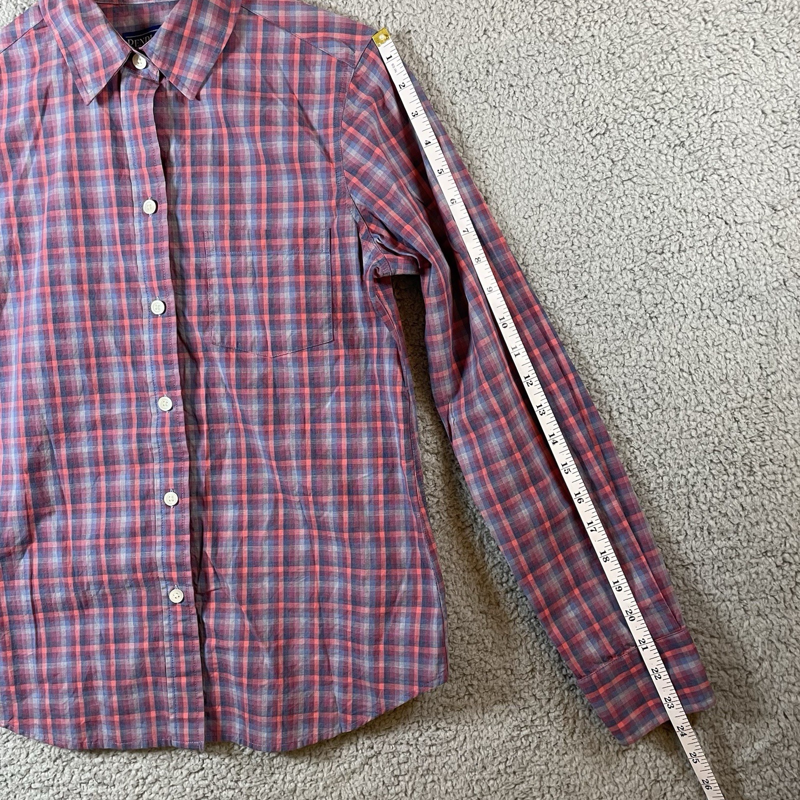 Pendleton Red Blue White Plaid Button-Up Collared… - image 4