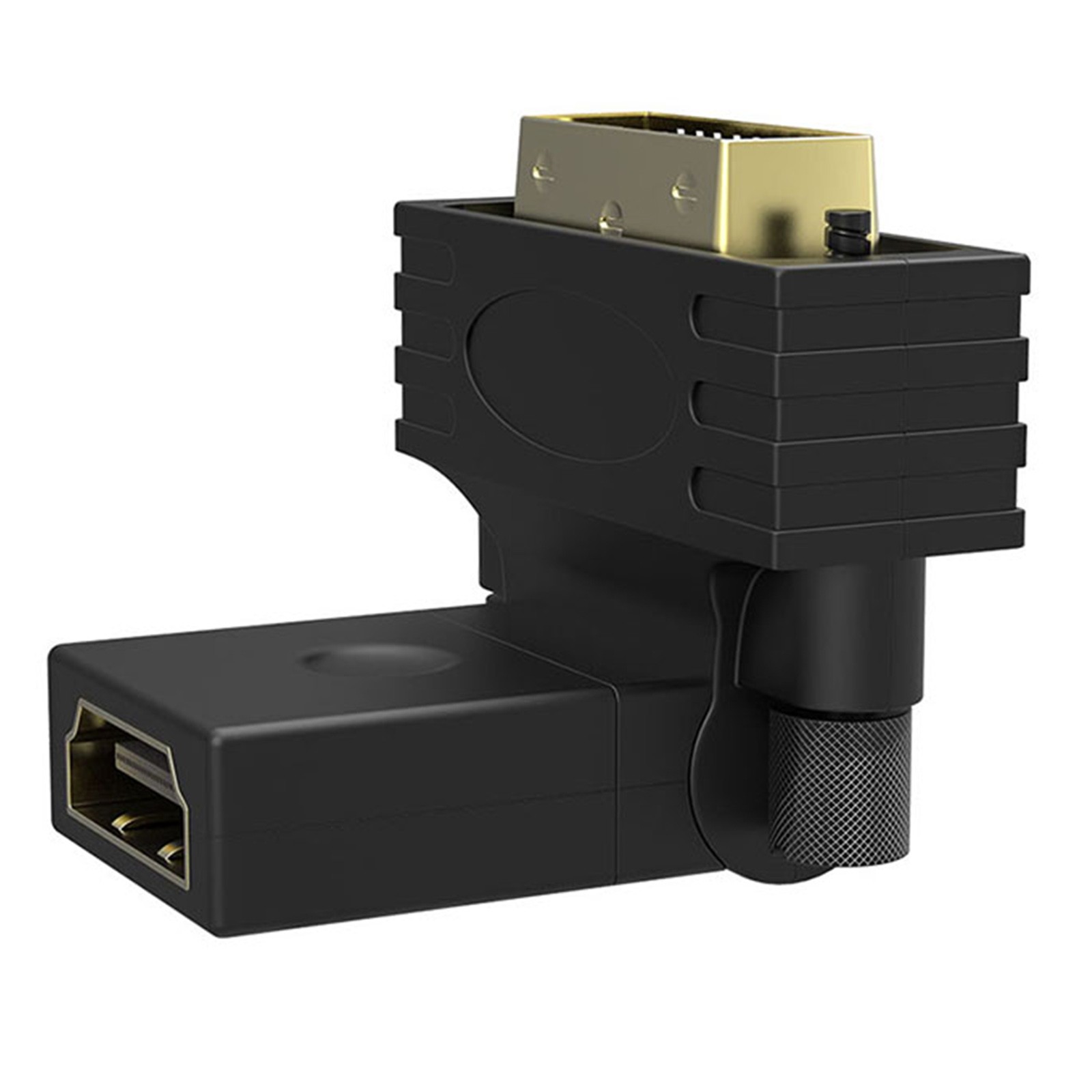 Adaptateur HDMI femelle vers DVI rotatif avec connecteurs dorés抗oxydation