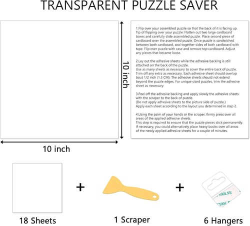 Conserver 3 X 1000 Feuilles de Colle Puzzle, 18 Feuilles Économiseur Peel and Stick,... - Photo 2/6