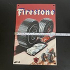 VINTAGE FIRESTONE TIRES GASOLINE MOTOR OIL PORCELAIN SIGN — photo 3
