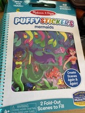 Melissa  Doug Puffy Sticker Activity Mermaids Style Book 40 Reuse Stickers