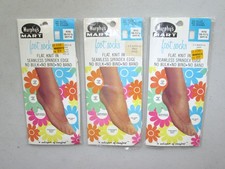  3 NOS VTG Murphy's Mart WHITE Women's Foot Covers Foot Socks Fits 10-11 1/2