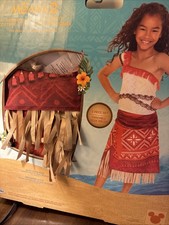Disney Moana 2 Girls Adventure Outfit Costume Set 4-6X Polyester Fringe