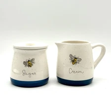 Bee Creamer and Sugar Ceramic Set by Heartland Hive Comes In Original Box