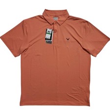 Callaway Polo Shirt Mens Large Coral Chic Opti-Dri Golf Stretch Lightweight NEW