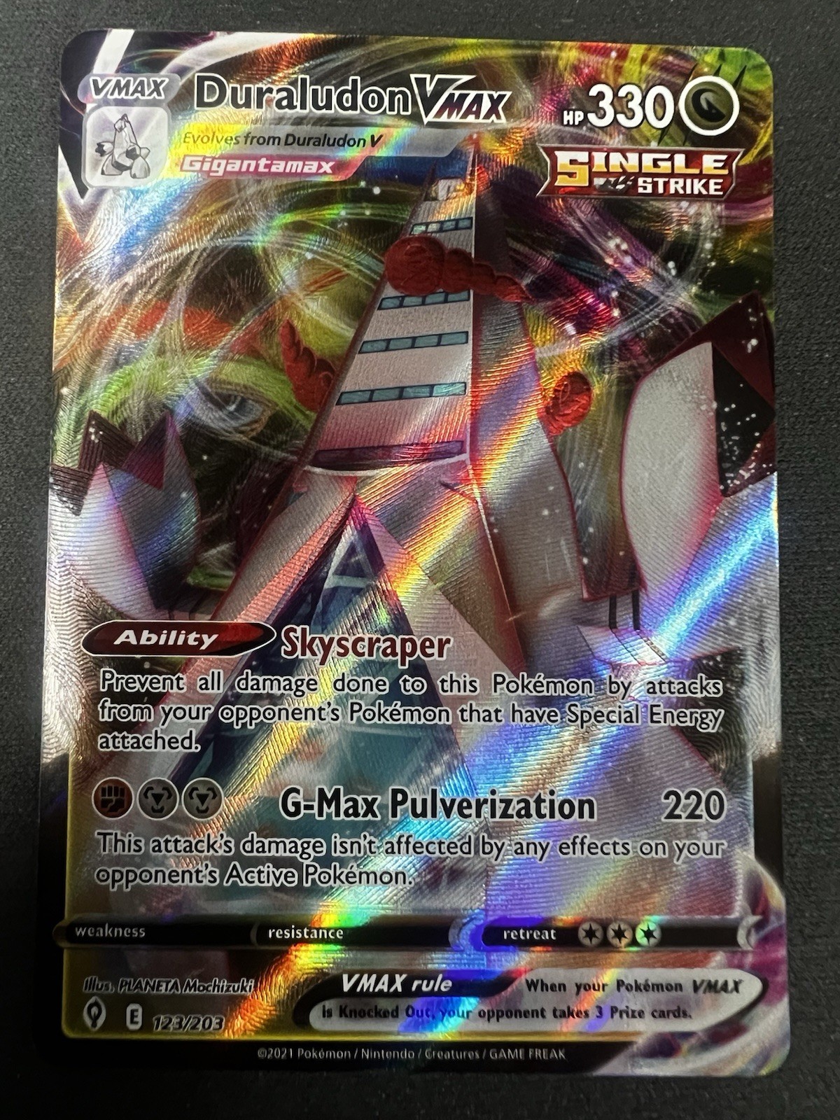 Duraludon VMAX 123/203 FULL ART Ultra Rare Evolving Skies Pokemon TCG - NM