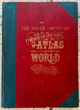 1903 North American World Atlas Illustrated by J. Martin Miller Antique Map Book