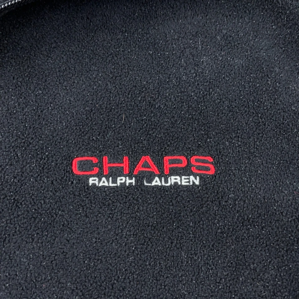 Chaqueta de Colección Chaps Ralph Lauren Hombres Grande Negro Pullover Polar Suéter Años 90 Foto 3 de 4