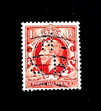 GREAT BRITAIN Stamp - 1934 King George V Red Brown Perfin Used