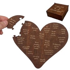 20 Reasons Why I Love You Gift Box,Romantic Heart Wooden Puzzle for Him, Her  