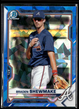 Braden Shewmake - 2021 Bowman Sapphire Card BCP-48 Atlanta Braves