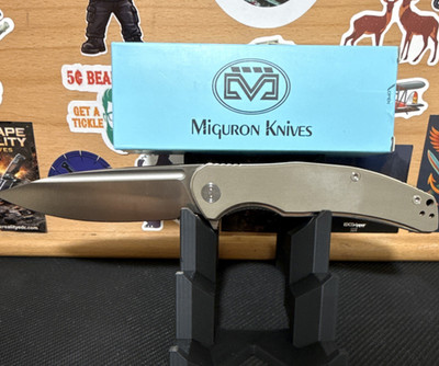 MIGURON VELONA FOLDING KNIFE TAN G10 HANDLE 14C28N DROP POINT MGR-8003TN