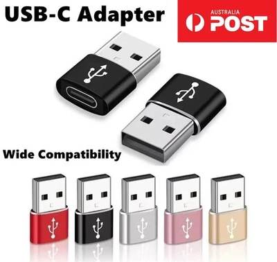USB Type A Male to USB C Type C Female Charging Port Adapter Fast Converter - image 1 of 4