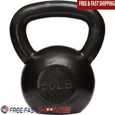 50lb Cast Iron Kettlebell Weight Training Durable Grip Fitness Exercise New