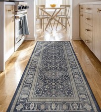 Ruggable Runner Rug, Flatwoven, Washable Alessia Dusk Blue W/PAD 2  6    X 7'