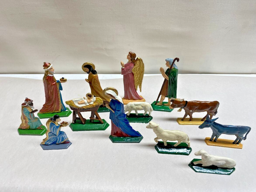 Wilhelm Schweizer Nativity Set ~13 Pieces~ Retired ~RARE~ From 1950's Molds - Picture 2 of 16