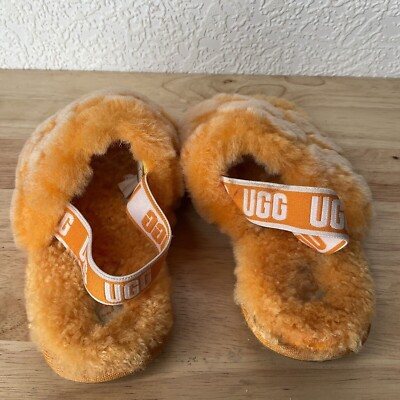 Fur Sliders Orange Fluffy Sliders Fur Slides Orange Fur Slippers