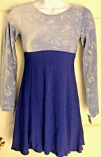 GK ICE FIGURE Lg SLV ADULT SMALL PURPLE EMPIRE VELVET CREPE SKATE DRESS AS NWT