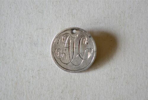 MÜNZSCHMUCK ~ Kaiserreich 20 Pf. 1870er  ❖  Anhänger m. Initialen "AH" ▪︎ Silber - Bild 1 von 2