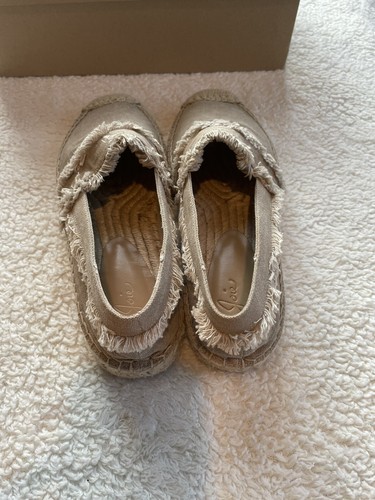 JOIE Vivienne Tan Beige Fringed Canvas Espadrilles Flats Eur 36.5 / US 6 - Picture 2 of 6