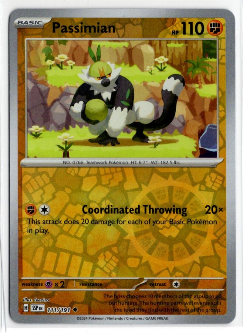 Pokemon Surging Sparks Reverse Holo 111/191 Passimian