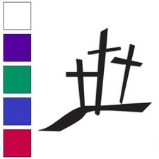 Crosses Triple, Vinyl Decal Sticker, Multiple Colors Sizes 181
