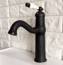 Black Oil Rubbed Brass Bathroom Kitchen Bar Vessel Sink Swivel Faucet Tap snf368