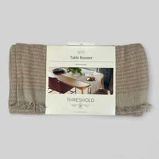 Threshold | 14x72 Textured Striped Linen Table Runner | New In Package