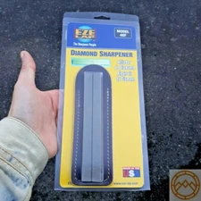 Eze-Lap Diamond Knife Sharpener Fine Grit 6" Long by 1" Wide with Leather Pouch