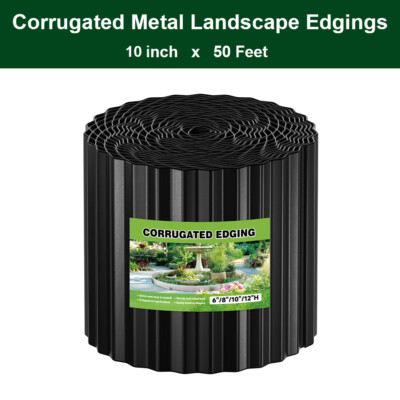 10'' x 50Ft Corrugated Metal Garden Edgings Flexible DIY Landscape Edging Borders