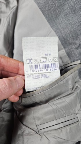 Hugo Boss Angelico Parma Blazer Super 100 Men Size 48 Virgin Wool Gray Jacket - Picture 8 of 20