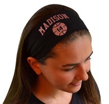Basketball Headband Personalized with Your Custom Name & Number in GLITTER Vinyl