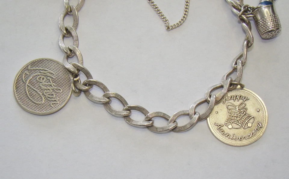 Pulsera vintage de plata de ley de 7", Beau, JMF y más - 25,4 gramos - #N927 Foto 2 de 4