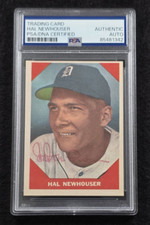1960 HAL NEWHOUSER Signed Fleer Baseball Card-HOF-DETROIT TIGERS-PSA
