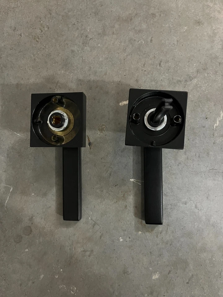 Valli - Palanca de puerta Lab H1049 Divara - Negro opaco - Roseta cuadrada HECHA EN ITALIA Foto 3 de 4